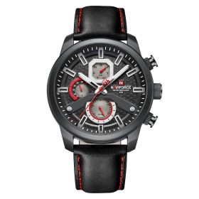 Fashion Luminous Waterproof Luminous Needle Large Dial Watch Male (Color: Black)
