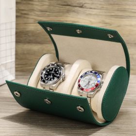 Top Layer Cowhide High-end Watch Storage Box (Color: Green)