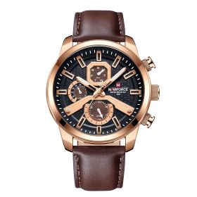 Fashion Luminous Waterproof Luminous Needle Large Dial Watch Male (Color: Coffee)