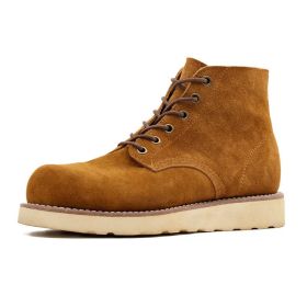 Men's Desert Retro Mid-top Suede Leather Boots (Option: Brown-39)