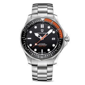 Business Men's Waterproof Luminous Sports Watch (Option: Steel Belt Orange)