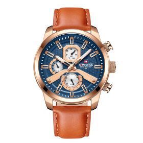 Fashion Luminous Waterproof Luminous Needle Large Dial Watch Male (Color: Orange)
