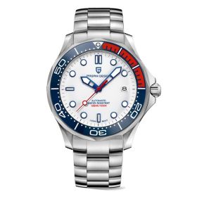 Business Men's Waterproof Luminous Sports Watch (Option: Steel Belt White)