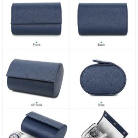 Top Layer Cowhide High-end Watch Storage Box (Color: Blue)