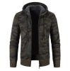 Men's Camouflage Print Full-Zip Hooded Fleece Sweater