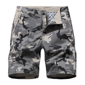 Men's Camouflage Cotton Shorts (Color: Gray)