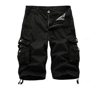 Mens Cotton Relaxed Fit Fit Outdoor Camouflage Camo Cargo Shorts (Color: 6)