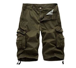 Mens Cotton Relaxed Fit Fit Outdoor Camouflage Camo Cargo Shorts (Color: 5)