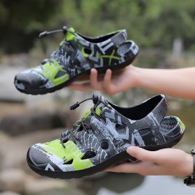 Graffiti Men's Slides Sandals Summer Hole Shoes Garden Outdoor Casual Beach Sandale Male Non-slip Breathable Walking Shoes (Color: Graffiti)