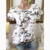 Summer Women's New Camouflage Pocket Sequins Short Sleeve T-Shirt