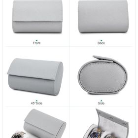 Top Layer Cowhide High-end Watch Storage Box (Color: Grey)