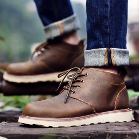 Men's Middle Top Working Wear Retro Desert Boots (Option: Beeswax-40)