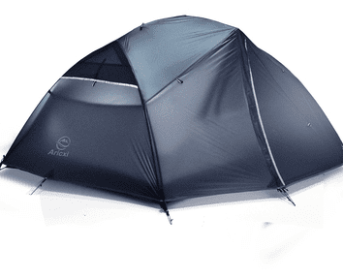 Double Layer Anti-storm Four Seasons Aluminum Pole Tent Outdoor Camping Tent (Color: Black)