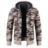 Men's Camouflage Print Full-Zip Hooded Fleece Sweater