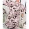 Summer Women's New Camouflage Pocket Sequins Short Sleeve T-Shirt