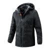 Quilted Jacket Mid-length Men Removable Hood Thick Coat Reversible Clothe Casual Cozy Fashion Trendy Street Spring Autumn Winter