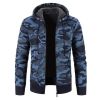 Men's Camouflage Print Full-Zip Hooded Fleece Sweater
