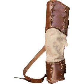 Warrior Hand Woven PU Skin Spliced Quiver (Color: Brown)